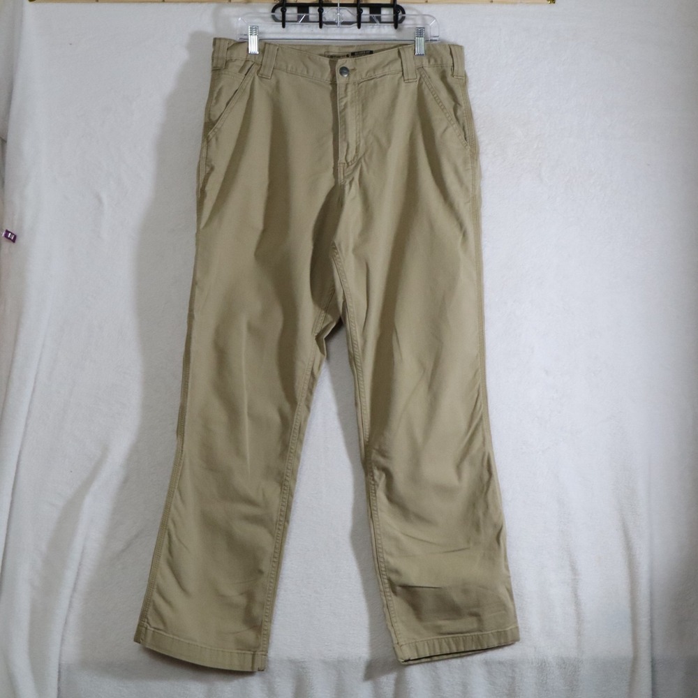 Carhartt Relaxed Fit Mens 35x32 Tan Khaki Canvas Work Pants Workwear